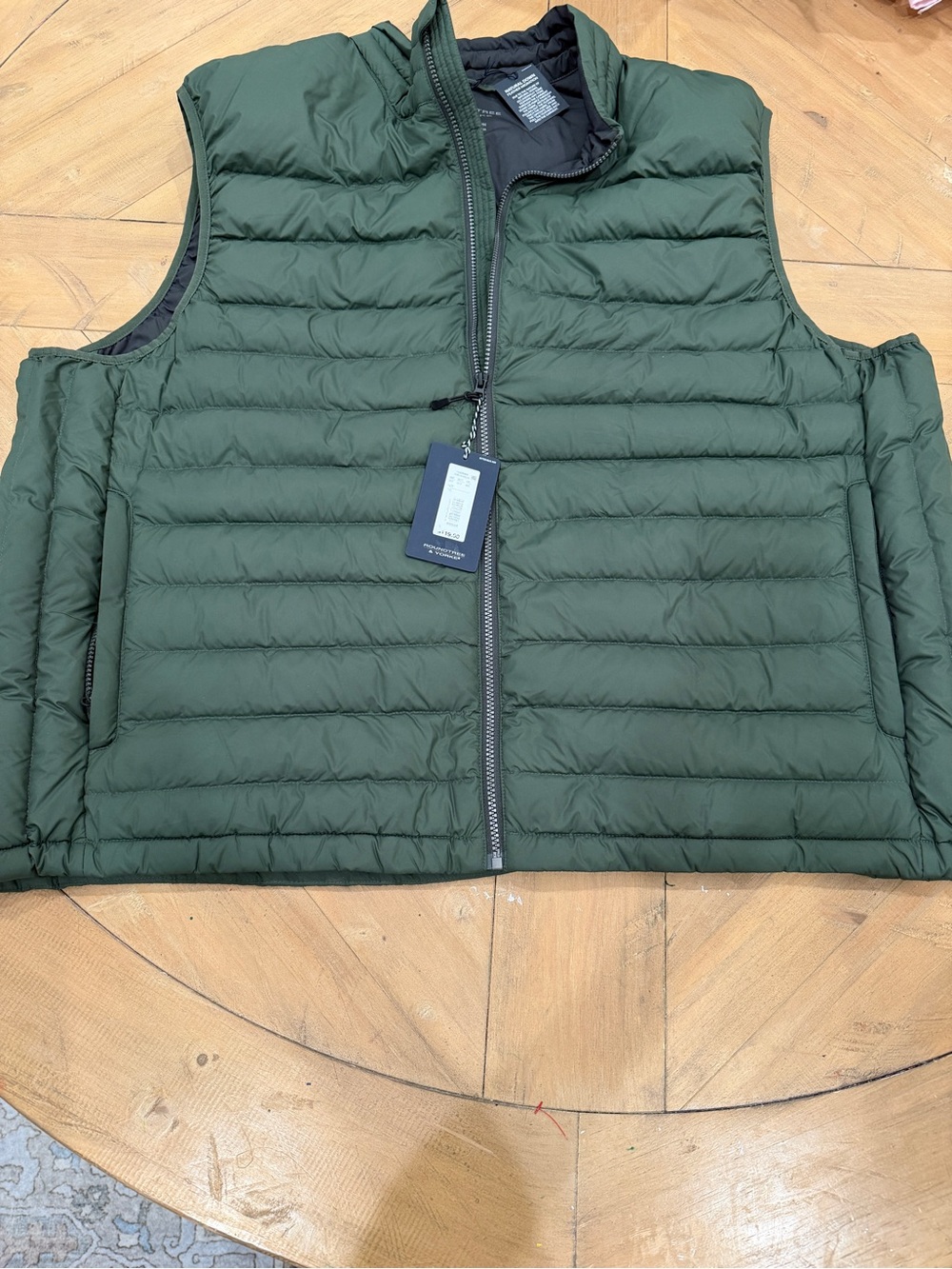 Roundtree & Yorke Everyday Excursion Big Man Olive Green Down Puffer Vest 3XB